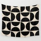 Half Moons in Black + Cream Wall Tapestry Gallery Image 4