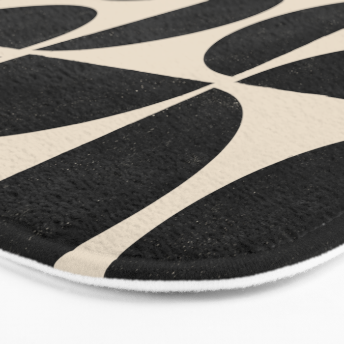 Half Moons in Black + Cream Bath Mat Gallery Image 3