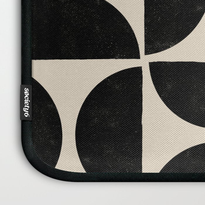 Half Moons in Black + Cream Laptop Sleeve Gallery Image 3