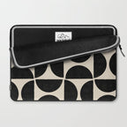 Half Moons in Black + Cream Laptop Sleeve Gallery Image 2