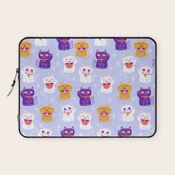 Lucky Waving Kitty Cat Maneki Neko Laptop Sleeve Gallery Image 1