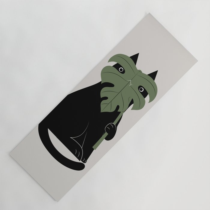 Cat and Plant 14: Monster-a Yoga Mat Gallery Image 1