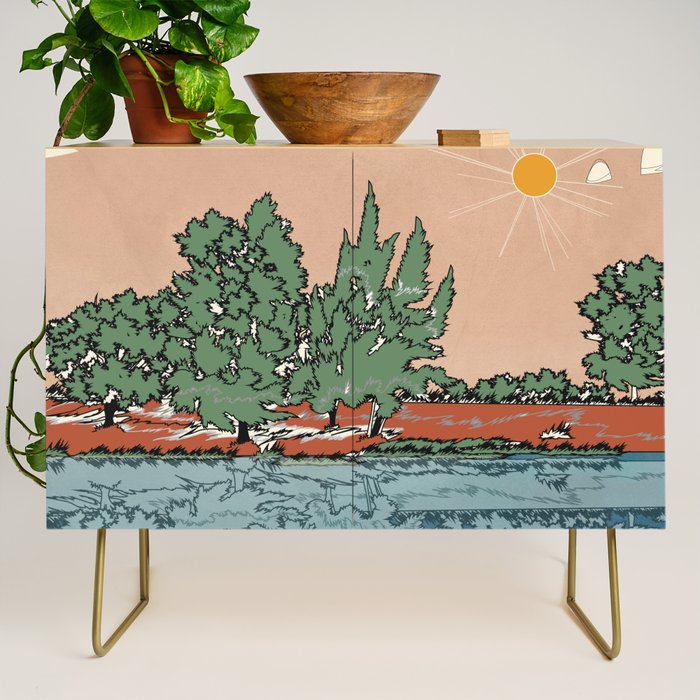 Colorful Wild Landscape 2 Credenza Gallery Image 1