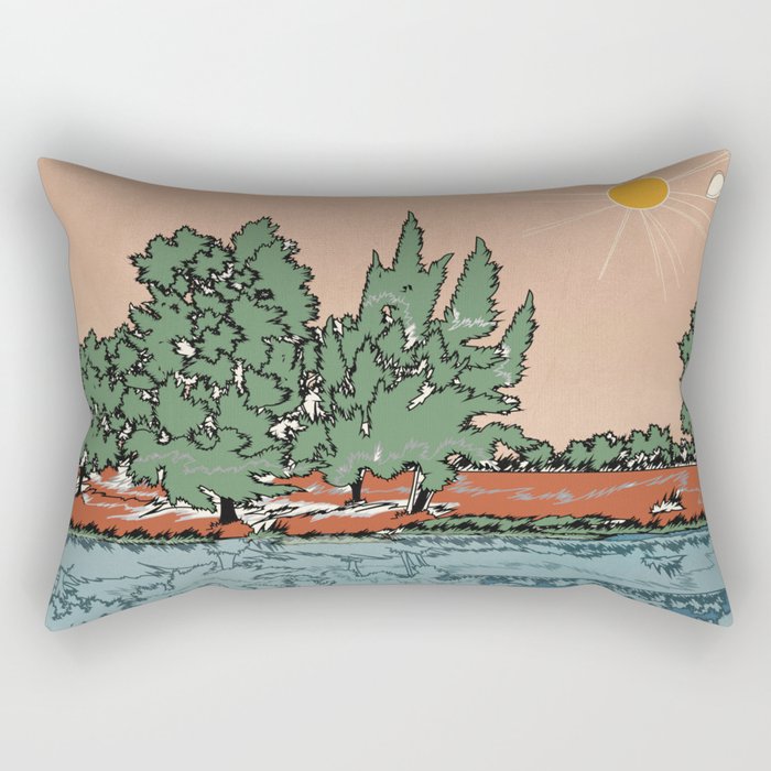 Colorful Wild Landscape 2 Rectangular Pillow Gallery Image 2