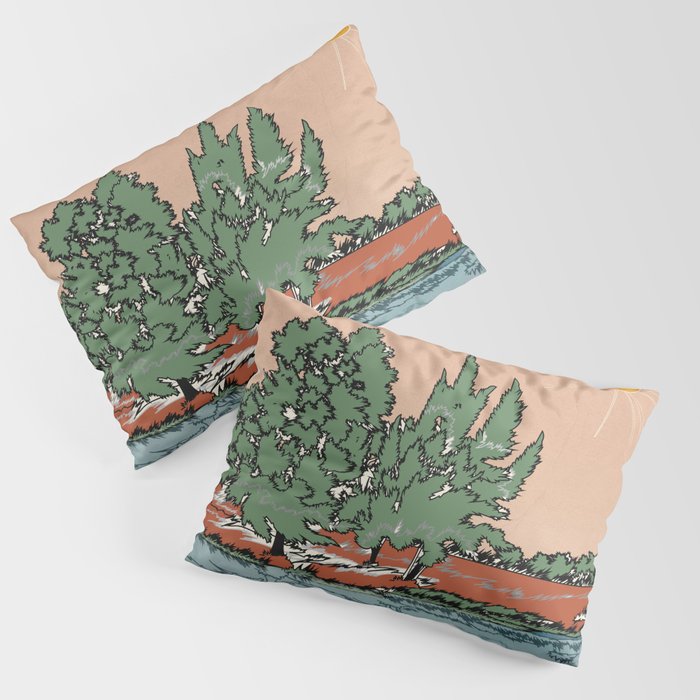Colorful Wild Landscape 2 Pillow Sham Gallery Image 1