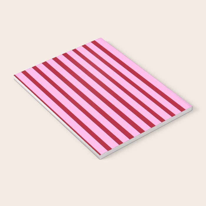 Pink and Red Candy Stripes Pattern Notebook Gallery Image 3