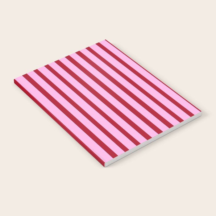 Pink and Red Candy Stripes Pattern Notebook Gallery Image 2