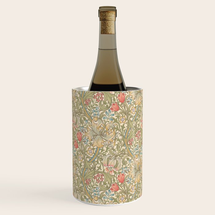 William Morris Golden Lily Minor Green Blue Pink Vintage Pattern Wine Chiller Gallery Image 3