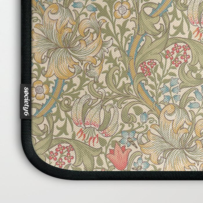 William Morris Golden Lily Minor Green Blue Pink Vintage Pattern Laptop Sleeve Gallery Image 3