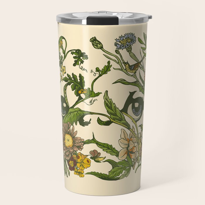 Botanical Pug Travel Mug Gallery Image 1