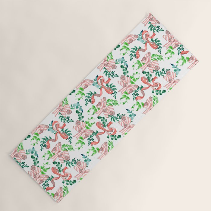 Whimsical Cheerful Bows Plants II Yoga Mat Gallery Image 1
