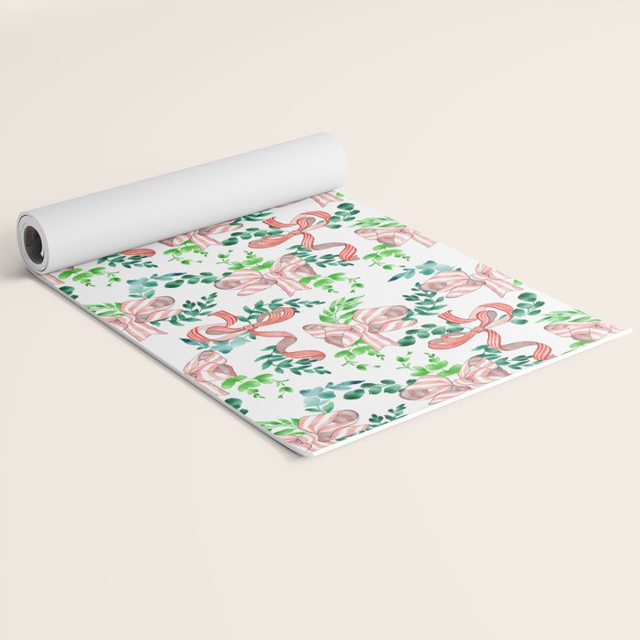 Whimsical Cheerful Bows Plants II Yoga Mat Gallery Image 2