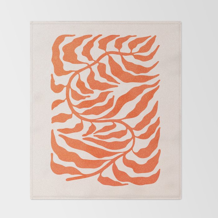 Funky Fern: Orange Peach Edition Throw Blanket Gallery Image 2