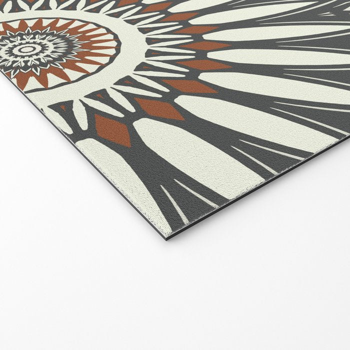 Gray Cream Rust Flowers Welcome Mat Gallery Image 2
