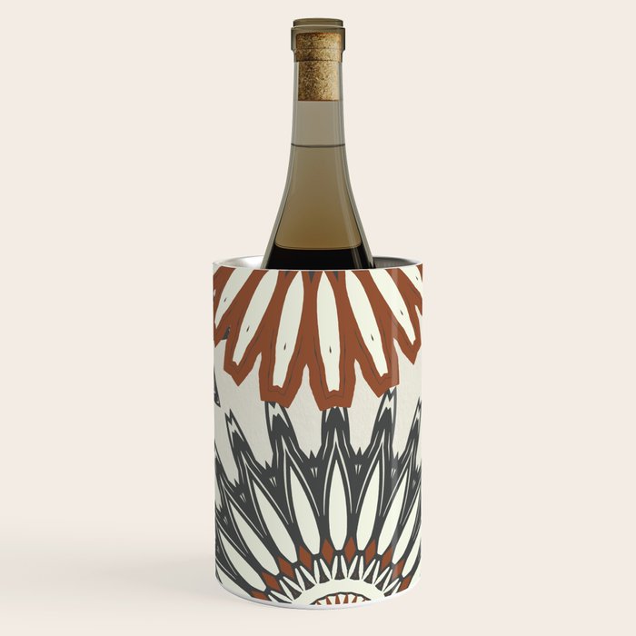 Gray Cream Rust Flowers Wine Chiller Gallery Image 3