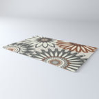 Gray Cream Rust Flowers Rug Gallery Image 3
