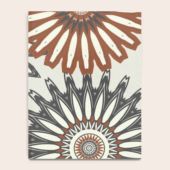 Gray Cream Rust Flowers Notebook Gallery Image 4