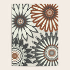 Gray Cream Rust Flowers Poster Gallery Image 4