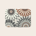 Gray Cream Rust Flowers Bath Mat Gallery Image 1