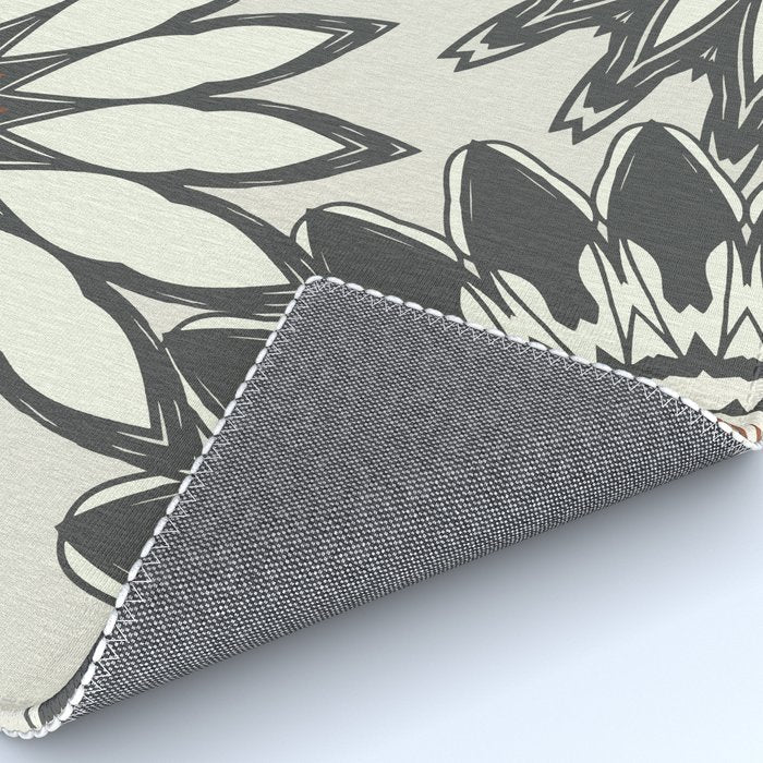 Gray Cream Rust Flowers Rug Gallery Image 4