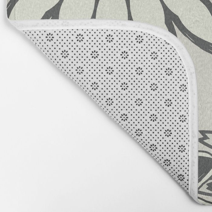 Gray Cream Rust Flowers Bath Mat Gallery Image 2