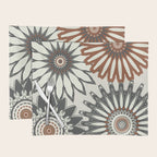 Gray Cream Rust Flowers Placemat Gallery Image 1