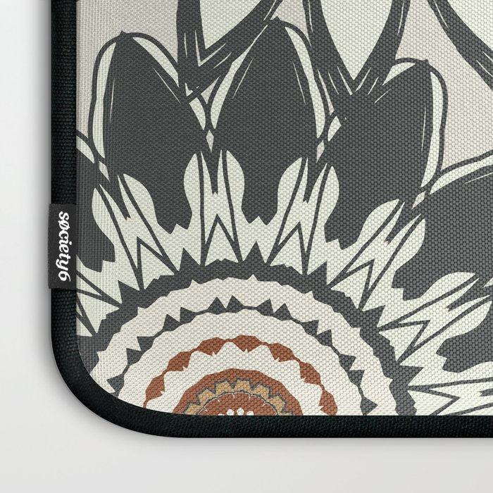 Gray Cream Rust Flowers Laptop Sleeve Gallery Image 3