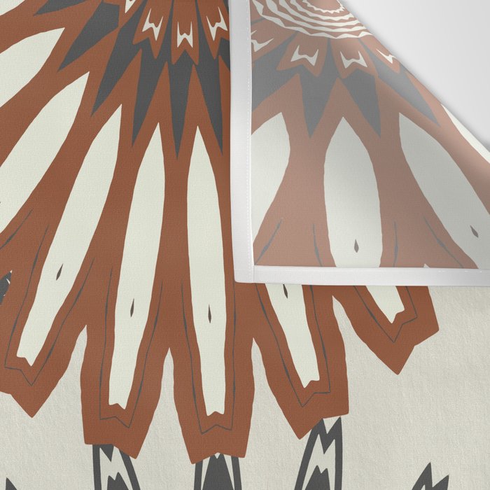 Gray Cream Rust Flowers Wall Tapestry Gallery Image 3