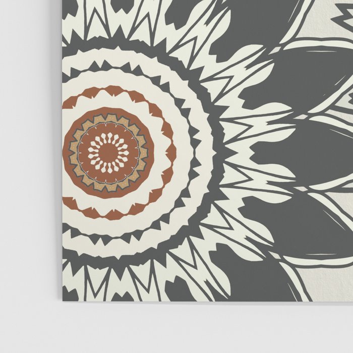 Gray Cream Rust Flowers Poster Gallery Image 3