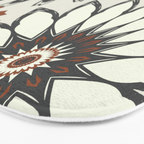 Gray Cream Rust Flowers Bath Mat Gallery Image 3