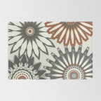 Gray Cream Rust Flowers Rug Gallery Image 2