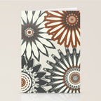 Gray Cream Rust Flowers Stationery Card Gallery Image 2