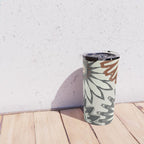 Gray Cream Rust Flowers Travel Mug Gallery Image 4