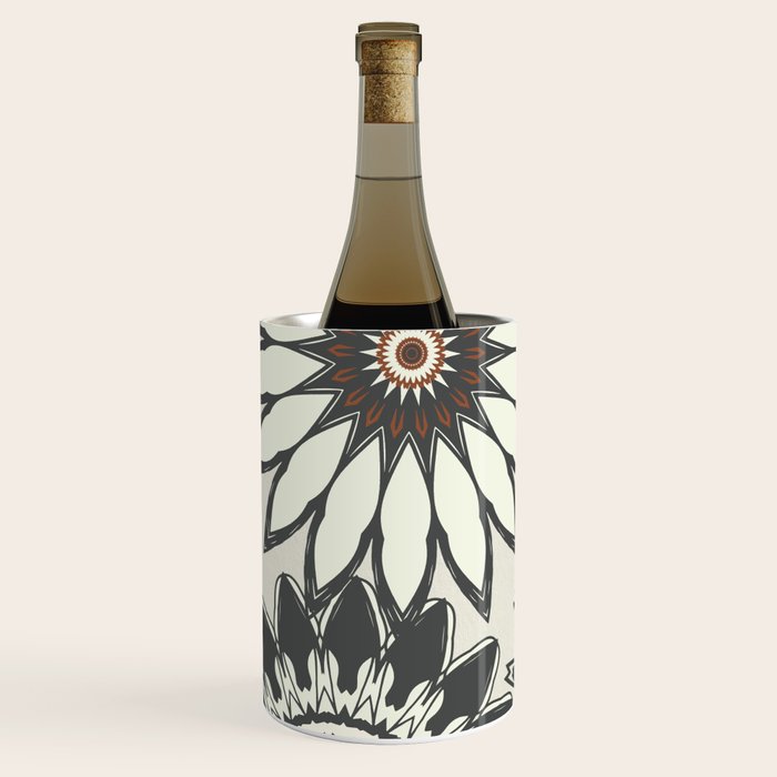 Gray Cream Rust Flowers Wine Chiller Gallery Image 2