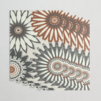Gray Cream Rust Flowers Wrapping Paper Gallery Image 3
