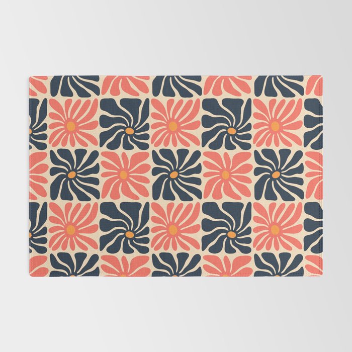 Vintage hippie flower art pattern Rug Gallery Image 2