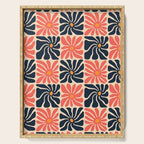 Vintage hippie flower art pattern Serving Tray Gallery Image 1