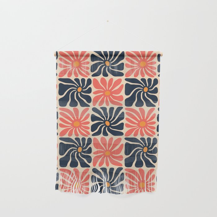 Vintage hippie flower art pattern Wall Hanging Gallery Image 1