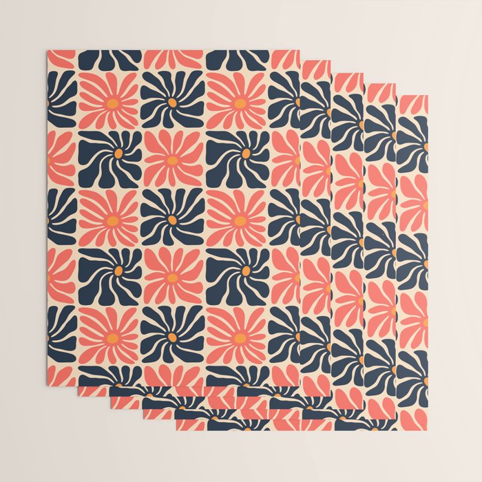 Vintage hippie flower art pattern Wrapping Paper Gallery Image 3
