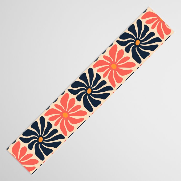 Vintage hippie flower art pattern Table Runner Gallery Image 3