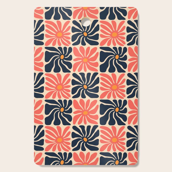 Vintage hippie flower art pattern Cutting Board Gallery Image 1