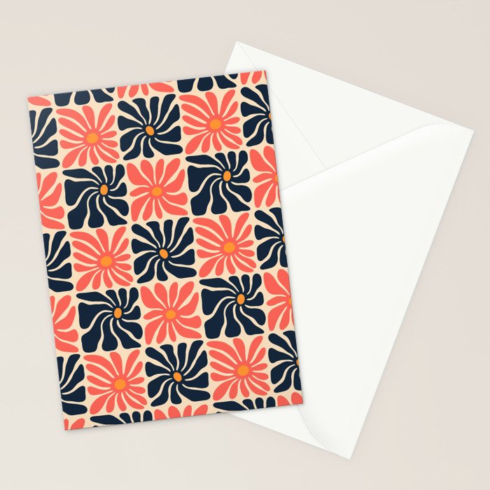 Vintage hippie flower art pattern Stationery Card Gallery Image 2