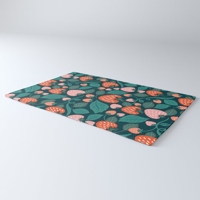 Strawberry Fields - Teal Green & Red Rug Gallery Image 3