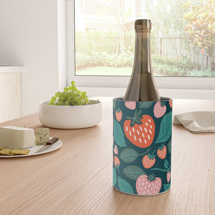 Strawberry Fields - Teal Green & Red Wine Chiller Gallery Image 4