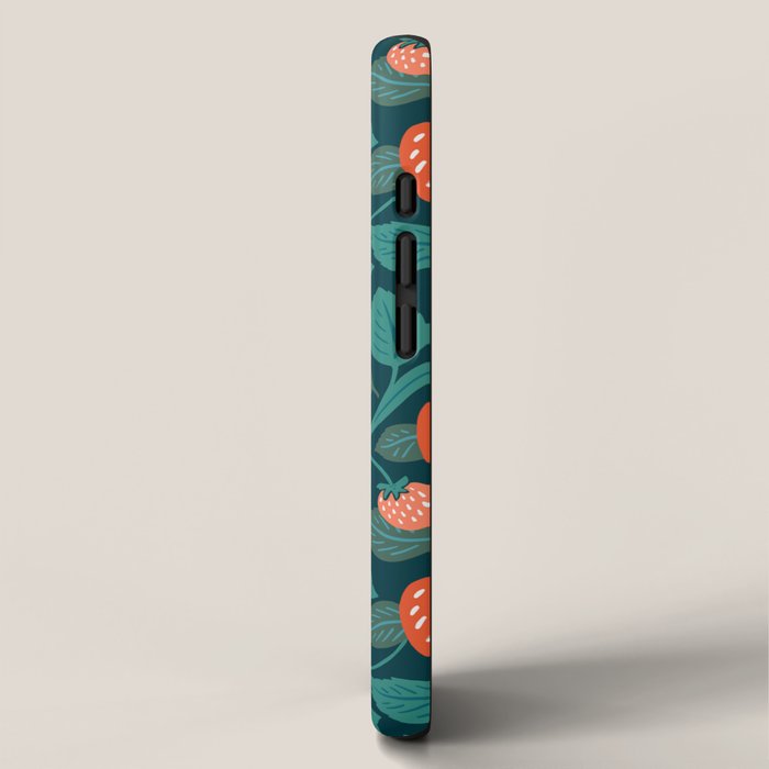Strawberry Fields - Teal Green & Red iPhone Case Gallery Image 2