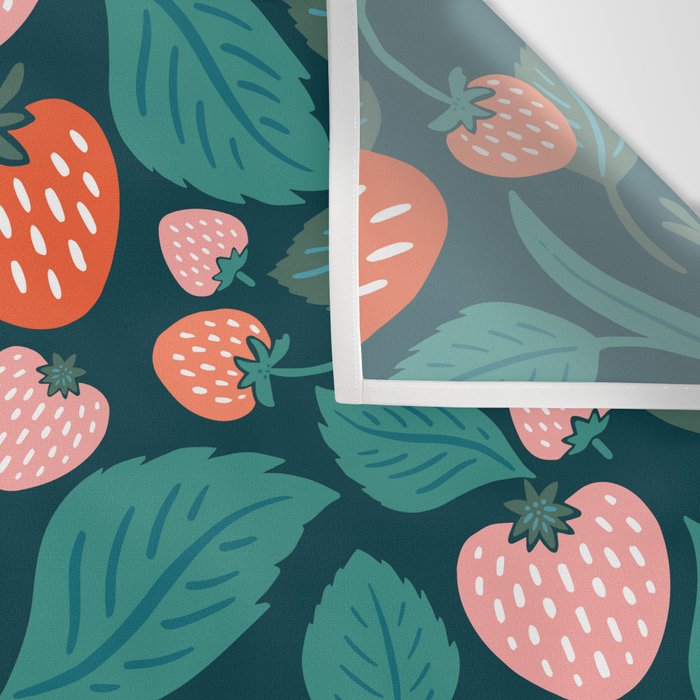 Strawberry Fields - Teal Green & Red Wall Tapestry Gallery Image 3