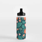 Strawberry Fields - Teal Green & Red Water Bottle Gallery Image 2