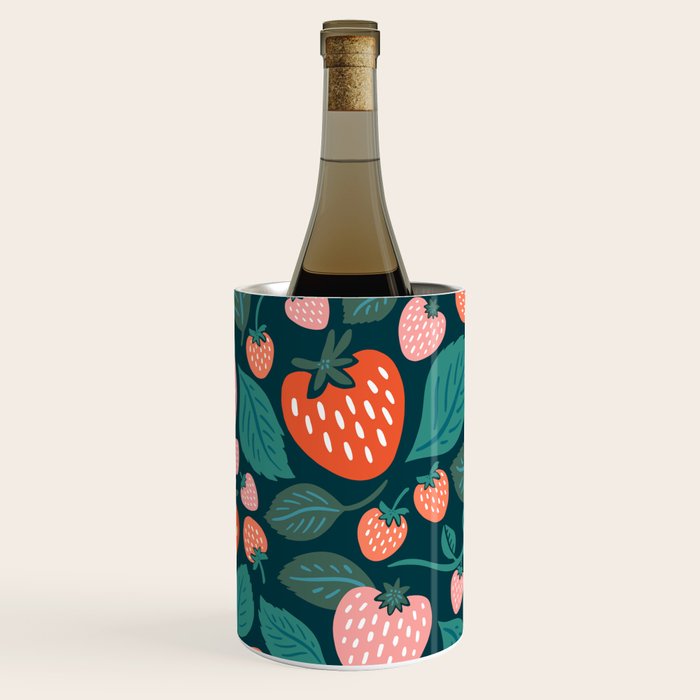 Strawberry Fields - Teal Green & Red Wine Chiller Gallery Image 1