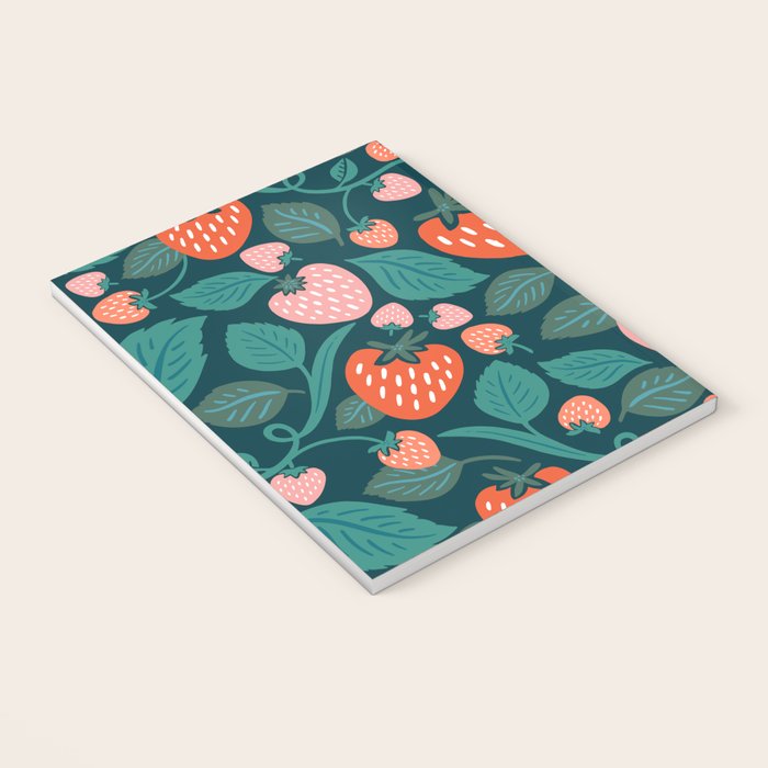 Strawberry Fields - Teal Green & Red Notebook Gallery Image 3