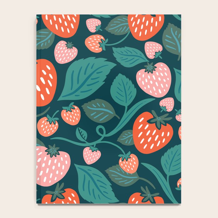 Strawberry Fields - Teal Green & Red Notebook Gallery Image 4
